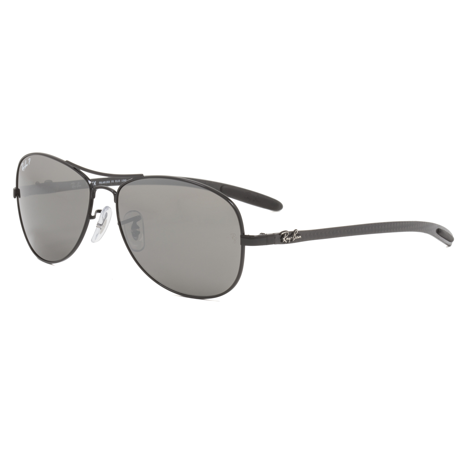 Ray Ban RB 8301 Carbon Fiber Aviator Sunglasses 002/K7 Black / Grey ...